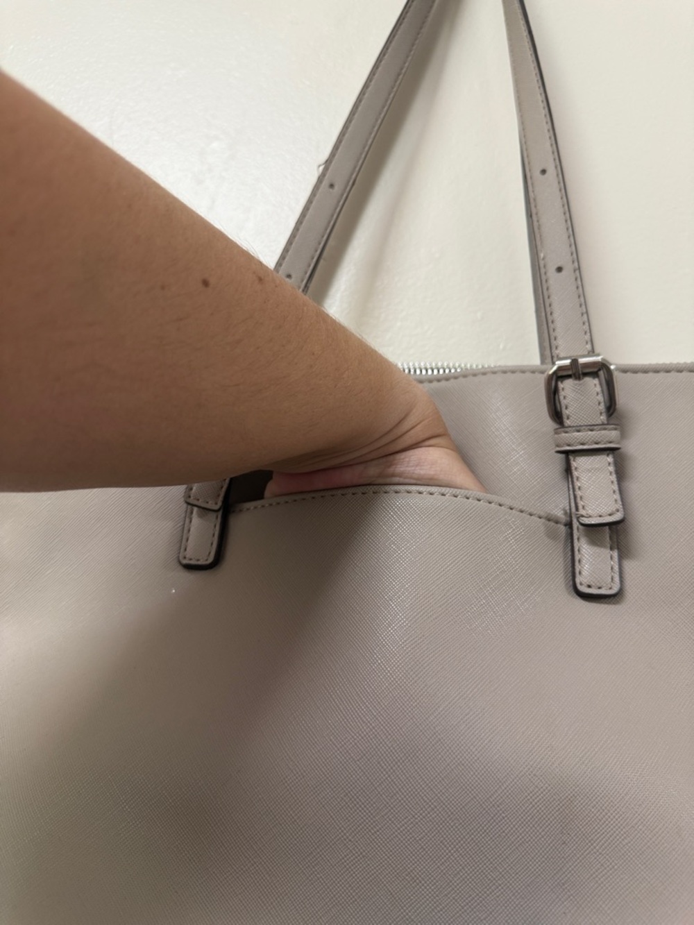 Anne Klein Classic Gray Women’s Tote Bag - Structured Everyday Handbag - Picture 6 of 13